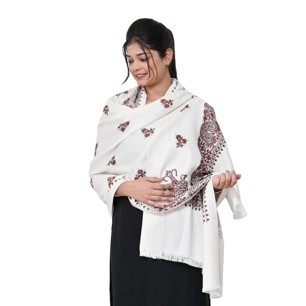 Light Beige Polyester Neutral Printed Paisley Wom… - image 5